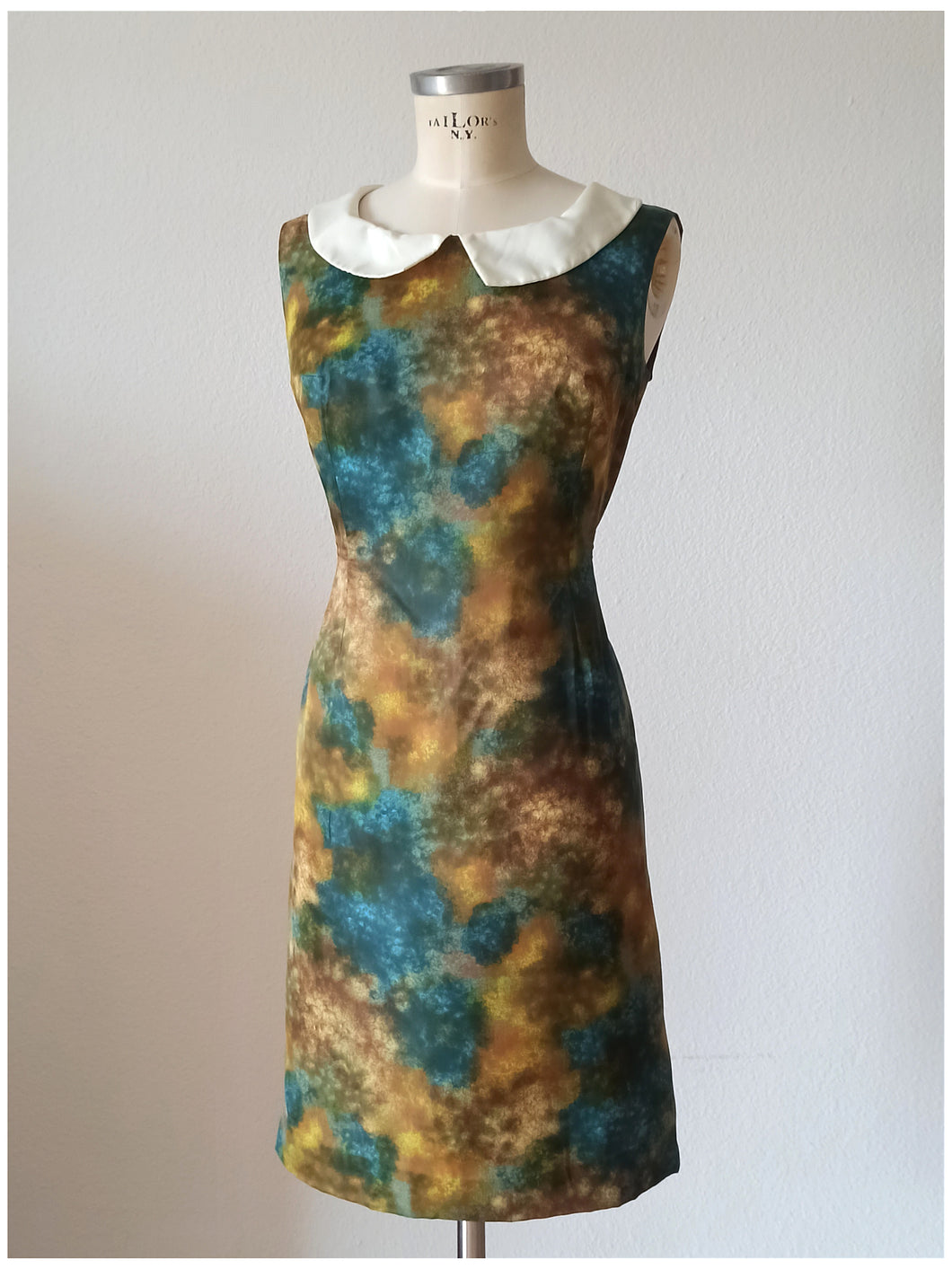 1960s - Lovely Abstract Satin Dress - W32 (82cm)