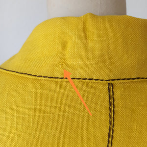 1960s - Stunning Yellow Front Zipper Rayon Dress - W31 (80cm)