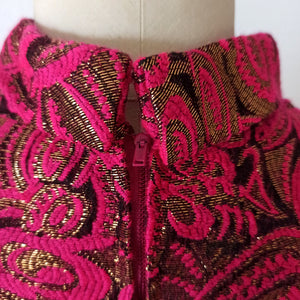 1960s - Spectacular Fucsia Black Lurex Dress - W33 (84cm)