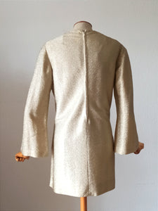 1960s - DORIANA, Italy - Stunning Lurex Bell Sleeves Dress