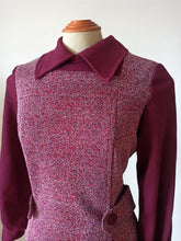 Laden Sie das Bild in den Galerie-Viewer, 1960s 1970s - Gorgeous Burgundy Flecked Dress - W30 (76cm)
