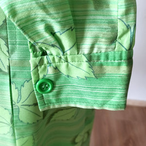 1960s 1970s - Stunning Green Buckle Dress - W27.5 (70cm)