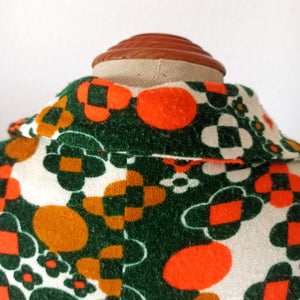 1960s 1970s - Geometric Print Cozy Dress - W32 (82cm)