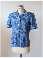 Load image into Gallery viewer, 1970s Does 40s - Gorgeous Abstract Cotton Blouse
