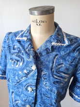 Load image into Gallery viewer, 1970s Does 40s - Gorgeous Abstract Cotton Blouse
