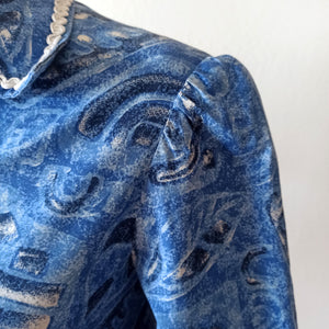 1970s Does 40s - Gorgeous Abstract Cotton Blouse