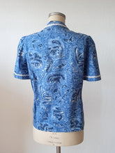 Load image into Gallery viewer, 1970s Does 40s - Gorgeous Abstract Cotton Blouse
