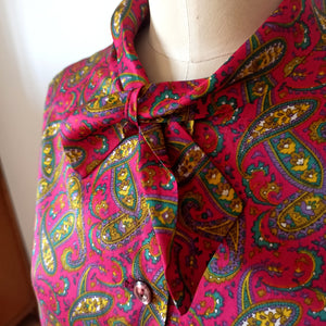 1960s - TRICEL, Germany - Lovely Paisley Satin Blouse