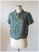 Load image into Gallery viewer, 1960s - Gorgeous Rayon Satin Paisley Blouse
