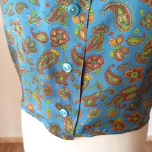 Load image into Gallery viewer, 1960s - Gorgeous Rayon Satin Paisley Blouse
