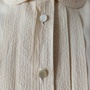 1950s - WOCO BADEN-BADEN, Germany - Pure Silk Ivory Blouse - Sz 44