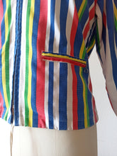Cargar imagen en el visor de la galería, 1950s 1960s - JANTZEN, USA - Fabulous Striped Hoodie Jacket - Size M
