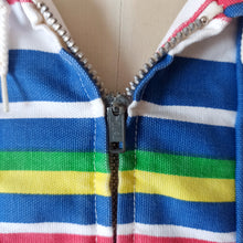 Cargar imagen en el visor de la galería, 1950s 1960s - JANTZEN, USA - Fabulous Striped Hoodie Jacket - Size M
