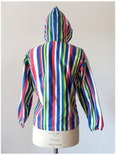 Cargar imagen en el visor de la galería, 1950s 1960s - JANTZEN, USA - Fabulous Striped Hoodie Jacket - Size M
