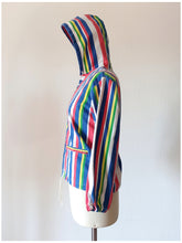 Cargar imagen en el visor de la galería, 1950s 1960s - JANTZEN, USA - Fabulous Striped Hoodie Jacket - Size M
