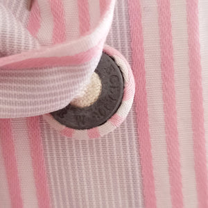 1940s 1950s - FRANCE - Superb Pink Grey Stripes Cotton Blouse - W35 (90cm)