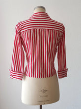 Laden Sie das Bild in den Galerie-Viewer, 1940s 1950s - Gorgeous Candy Stripes Cotton Blouse - W31 (80cm)

