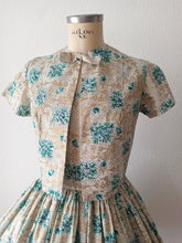 Charger l&#39;image dans la galerie, 1950s - BOUSSAC, France - Exquisite Unworn Bolero Dress - W26 (66cm)

