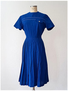 1950s 1960s - HORN, Bremen - Gorgeous Blue Dress - W31 (78cm)