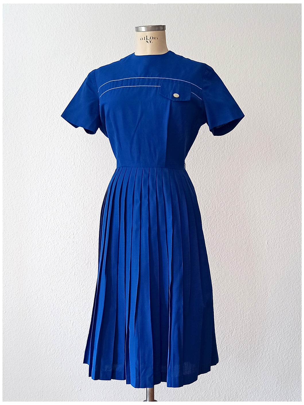 1950s 1960s - HORN, Bremen - Gorgeous Blue Dress - W31 (78cm)