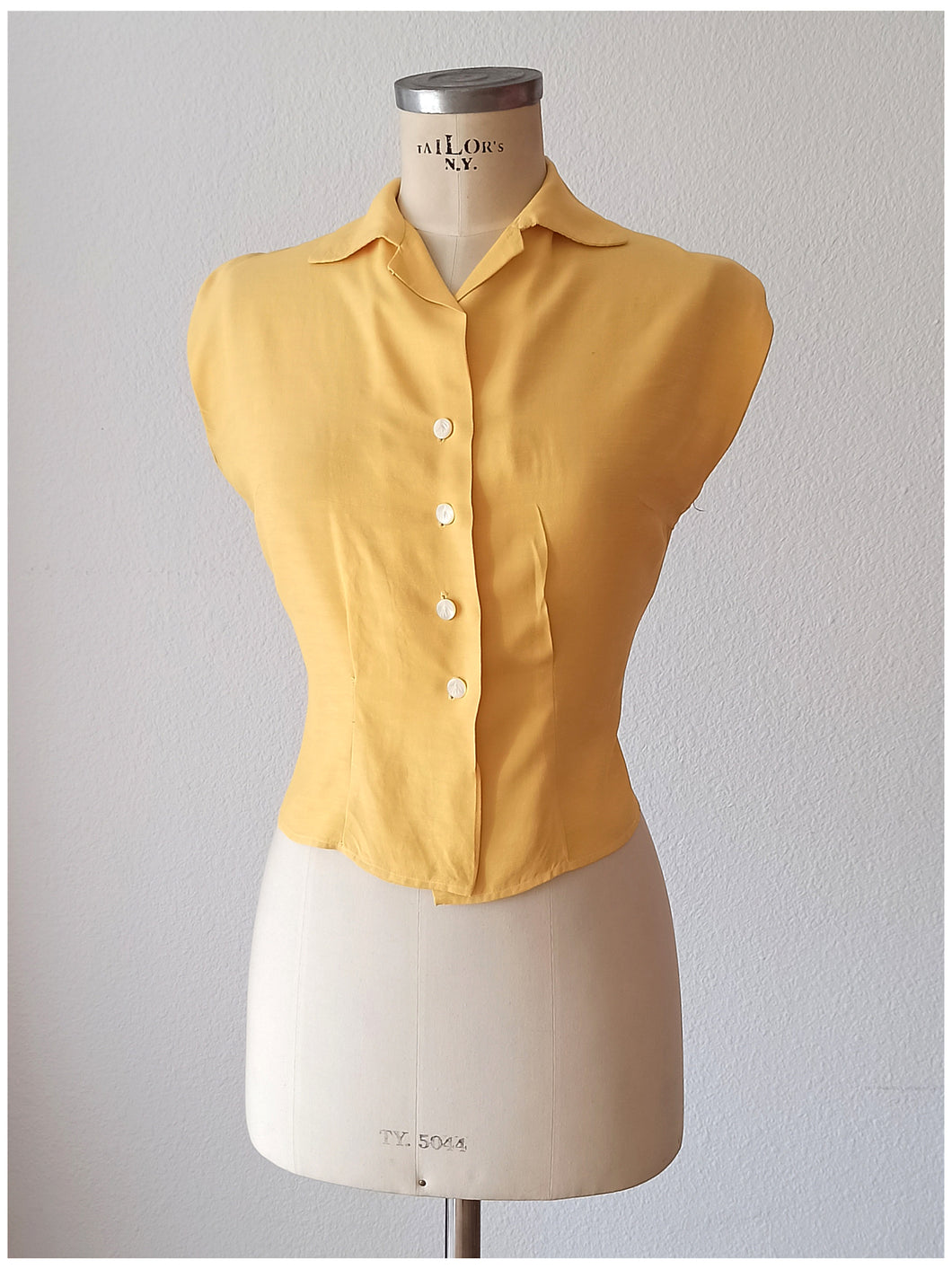 1950s - Gorgeous Corn Rayon Blouse - W29 (74cm)