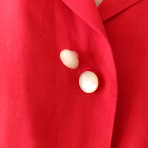 1950s - Gorgeous Red Rayon Blouse - W31.5 (80cm)