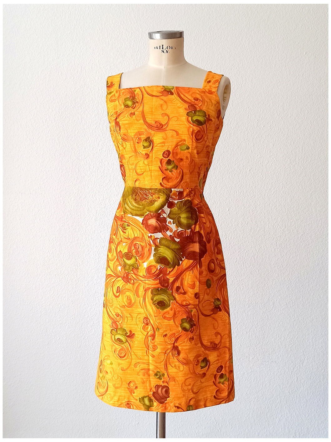 1950s - DEADSTOCK - Stunning Roseprint Cotton Dress - W31 (78cm)
