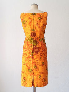 1950s - DEADSTOCK - Stunning Roseprint Cotton Dress - W31 (78cm)