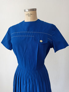 1950s 1960s - HORN, Bremen - Gorgeous Blue Dress - W31 (78cm)