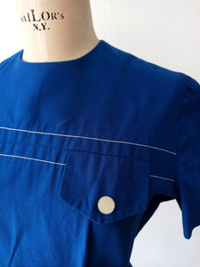 1950s 1960s - HORN, Bremen - Gorgeous Blue Dress - W31 (78cm)