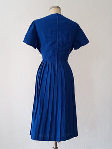 1950s 1960s - HORN, Bremen - Gorgeous Blue Dress - W31 (78cm)