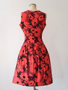 1950s - Stunning Floral Cotton Dress - W27 (68cm)
