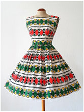 Load image into Gallery viewer, 1950s 1960s - Spectacular Primary Colors Linen Dress - W27 (68cm)
