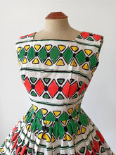 Load image into Gallery viewer, 1950s 1960s - Spectacular Primary Colors Linen Dress - W27 (68cm)
