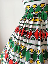 Load image into Gallery viewer, 1950s 1960s - Spectacular Primary Colors Linen Dress - W27 (68cm)
