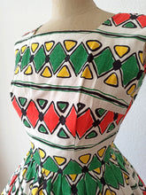 Load image into Gallery viewer, 1950s 1960s - Spectacular Primary Colors Linen Dress - W27 (68cm)
