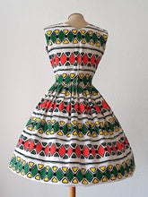 Load image into Gallery viewer, 1950s 1960s - Spectacular Primary Colors Linen Dress - W27 (68cm)
