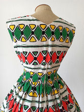 Load image into Gallery viewer, 1950s 1960s - Spectacular Primary Colors Linen Dress - W27 (68cm)
