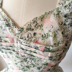 1950s - Dreamy Abstract Floral Dress - W27 (68cm)