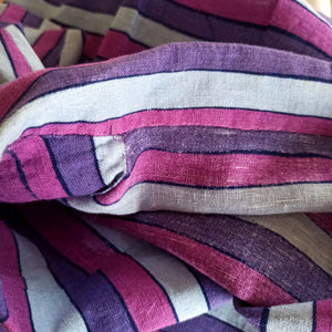 1950s 1960s - Fabulous Purple Linen Blouse - Sz M