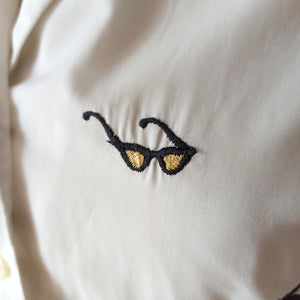 1950s - Fabulous Novelty Embroidery Sunglasses Blouse - W38 (96cm)