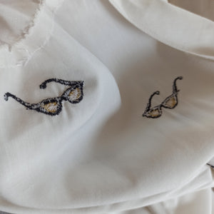 1950s - Fabulous Novelty Embroidery Sunglasses Blouse - W38 (96cm)