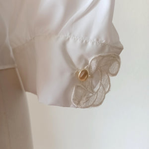 1950s - SERMO, France - Exquisite Deadstock Blouse - Sz 46