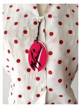 Load image into Gallery viewer, 1950s - M. GUIRAUD, France - Deadstock Dotted Nylon Blouse - Sz 43
