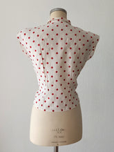 Load image into Gallery viewer, 1950s - M. GUIRAUD, France - Deadstock Dotted Nylon Blouse - Sz 43
