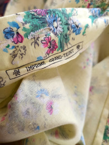 1940s 1950s - FRANCE - Gorgeous Yellow Floral Cotton Blouse - W30 (76cm)