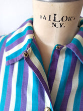 Charger l&#39;image dans la galerie, 1950s - Cute Striped Cotton Blouse
