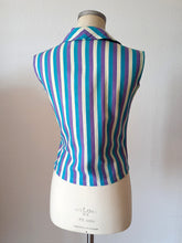 Charger l&#39;image dans la galerie, 1950s - Cute Striped Cotton Blouse
