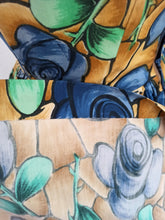 Laden Sie das Bild in den Galerie-Viewer, 1950s 1960s - Spectacular Roseprint Cotton Dress - W26 (66cm)
