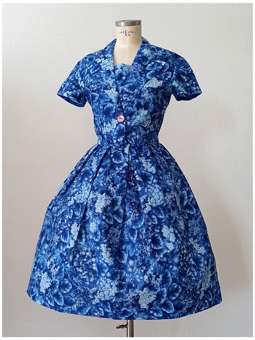 1950s 1960s - Gorgeous Floral Satin Dress - W28.5 (72cm)